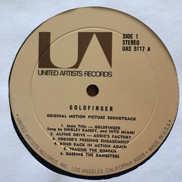 007 James Bond John Barry - Goldfinger (Original Motion Picture 1964) - VG LP Record 1970s United Artists USA Vinyl - Soundtrack - Shuga Records