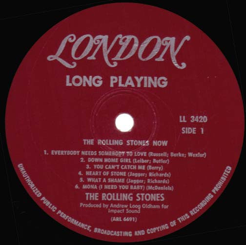 The Rolling Stones - The Rolling Stones, Now! - VG LP Record 1965 London USA Mono Original Vinyl - Rock & Roll / Blues Rock - Shuga Records