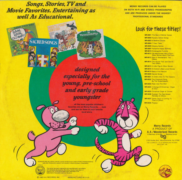 The Merry Singers And Orchestra - Nursery School Songs - Rain Rain Go Away - VG+ LP Record 1972 Merry USA Vinyl - Children's - Shuga Records