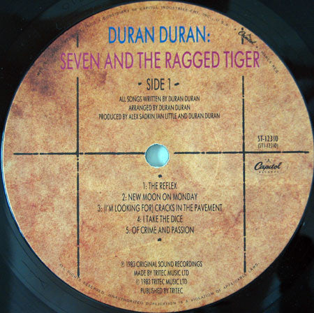 Duran Duran ‎– Seven And The Ragged Tiger - VG+ LP Record 1983 Capitol USA Vinyl - New Wave  / Synth-pop - Shuga Records