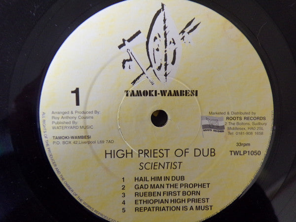 Scientist - High Priest Of Dub (1982) - VG- (LOW GRADE VINYL & COVER) Tamoki Wambesi UK Vinyl - Reggae / Dub - Shuga Records