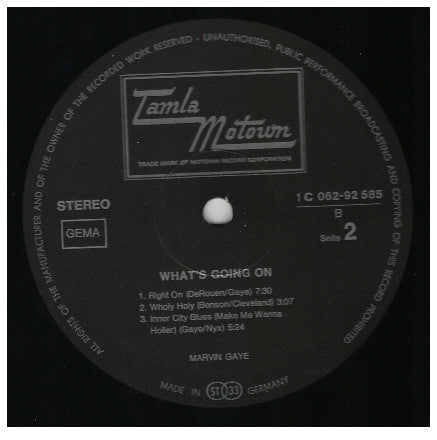 Marvin Gaye - What's Going On - VG- (LOW GRADE COVER & VINYL) LP Record 1971 Tamla Motown Germany Original RARE Vinyl - Soul - Shuga Records