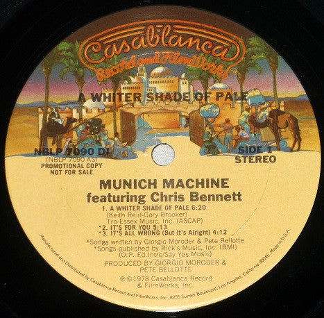 Munich Machine Introducing Chris Bennett – A Whiter Shade Of Pale - VG+ LP Record 1978 Casablanca USA Promo Vinyl - Disco - Shuga Records