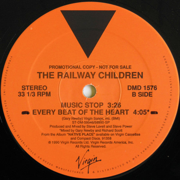 The Railway Children - Music Stop - Mint- 12" Single Record 1990 Virgin USA Promo Vinyl - House / Synth-pop - Shuga Records