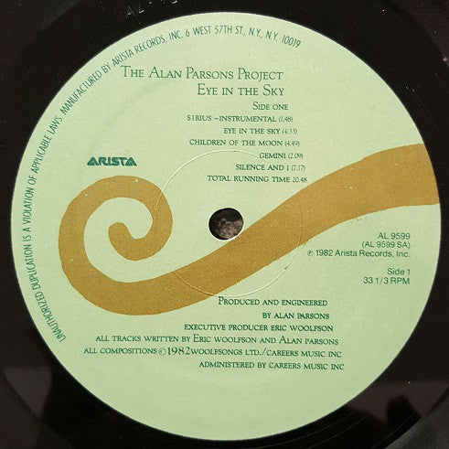 The Alan Parsons Project - Eye In The Sky - Mint- LP Record 1982 Arista USA Original Vinyl, Embossed Gold Foil Sleeve & Inner - Prog Rock / Pop Rock - Shuga Records