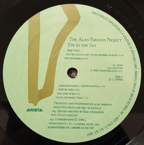 The Alan Parsons Project - Eye In The Sky - Mint- LP Record 1982 Arista USA Original Vinyl, Embossed Gold Foil Sleeve & Inner - Prog Rock / Pop Rock - Shuga Records