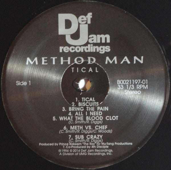 Method Man - Tical (1994) - Mint- LP Record 2014 Def Jam USA Vinyl & Holographic Smoke Cover - Hip Hop - Shuga Records