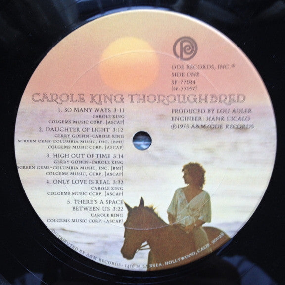 Carole King - Thoroughbred - Mint- LP Record 1975 Ode USA Original Press Gold Stamp Promo Vinyl - Pop Rock / Soft Rock / Folk Rock - Shuga Records
