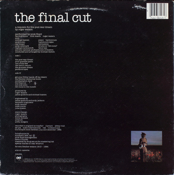 Pink Floyd - The Final Cut - VG+ LP Record 1983 Columbia USA Original Vinyl - Psychedelic Rock / Prog Rock - Shuga Records