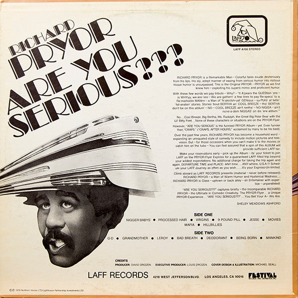 Richard Pryor - Are You Serious??? - VG+ LP Record 1976 Laff USA Original Vinyl - Comedy - Shuga Records
