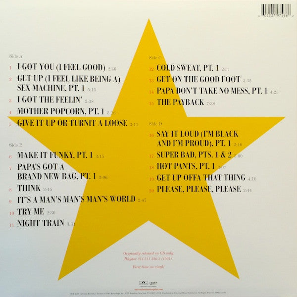 James Brown - 20 All-Time Greatest Hits! (1991) - VG+ 2 LP Record 2014 Polydor USA Vinyl - Funk / Soul - Shuga Records