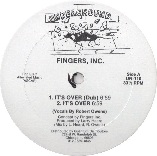 Fingers, Inc. - It's Over - VG- (low grade) 12" Single Record 1986 Underground Chicago Vinyl - Chicago House / Deep House - Shuga Records