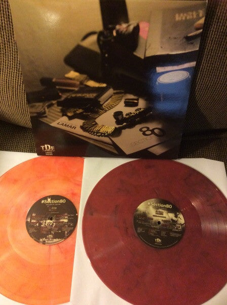 Kendrick Lamar - Section.80 (2011) - VG+ 2 LP Record 2013 Top Dawg RARE Unofficial Clear Pink & Orange Marbled Vinyl - Hip Hop / Jazzy Hip-Hop - Shuga Records