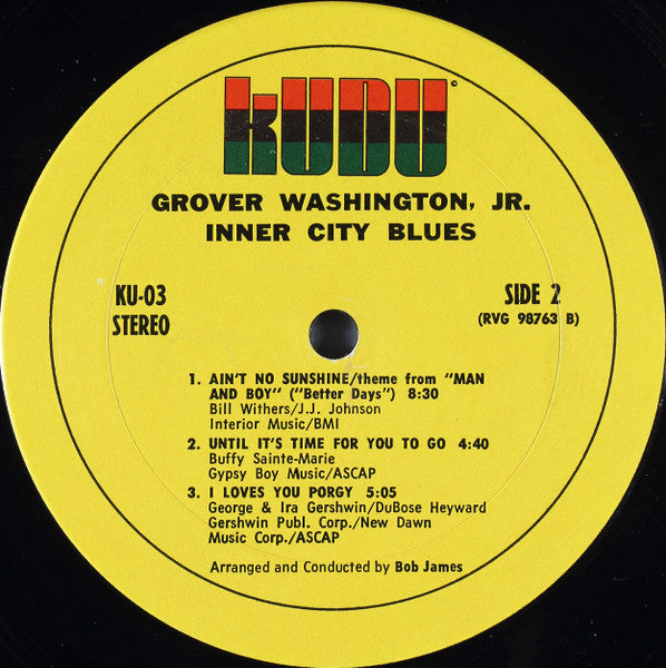 Grover Washington Jr. - Inner City Blues - Mint- LP Record 1971 Kudu USA Original Vinyl - Smooth Jazz / Funk-Funk - Shuga Records