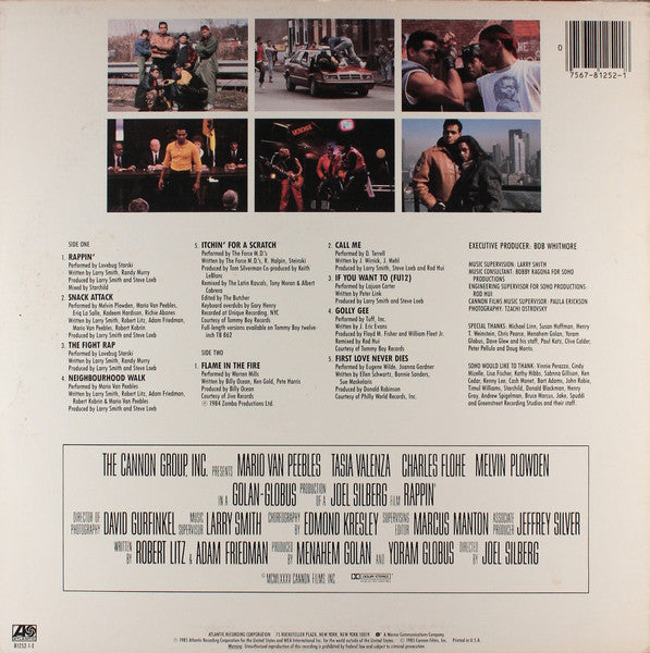 Various - Rappin' (Music From The Original Motion Picture) - VG+ LP Record 1985 Atlantic USA Vinyl - Soundtrack / Pop Rap / Hip Hop - Shuga Records