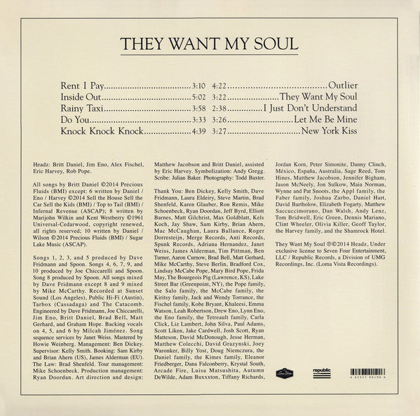 Spoon - They Want My Soul - Mint- LP Record 2014 USA 180 gram Black Vinyl - Indie Rock / Alternative Rock - Shuga Records