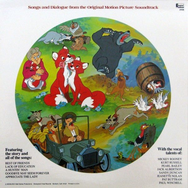Walt Disney - The Fox And The Hound - VG LP Record 1981 Disneyland USA Picture Disc Vinyl - Soundtrack / Children's - Shuga Records