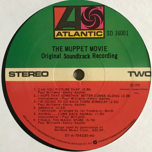 Jim Henson & The Muppets - The Muppet Movie - Original Recording - VG LP Record 1979 Atlantic USA Vinyl - Soundtrack - Shuga Records