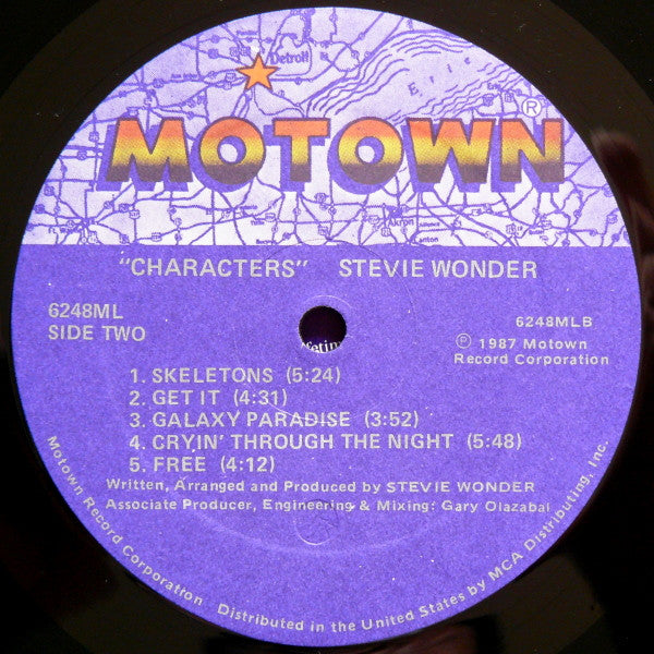 Stevie Wonder - Characters - VG+ LP Record 1987 Motown Vinyl - Soul - Shuga Records