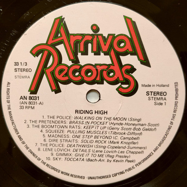 Various - Riding High (The Original Film Soundtrack) - Mint- LP Record 1981 Jambo Arrival Netherlands - Shuga Records