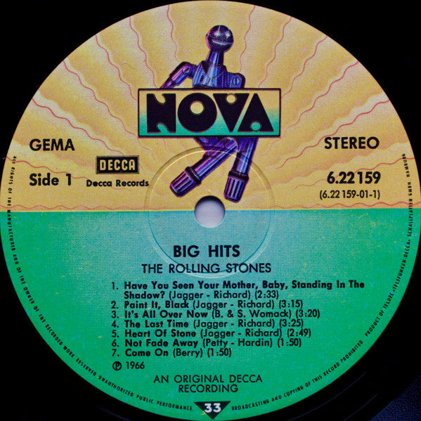 The Rolling Stones - Big Hits (High Tide And Green Grass) (1966) - VG+ LP Record 1976 Nova Germany Vinyl - Rock & Roll / Blues Rock - Shuga Records