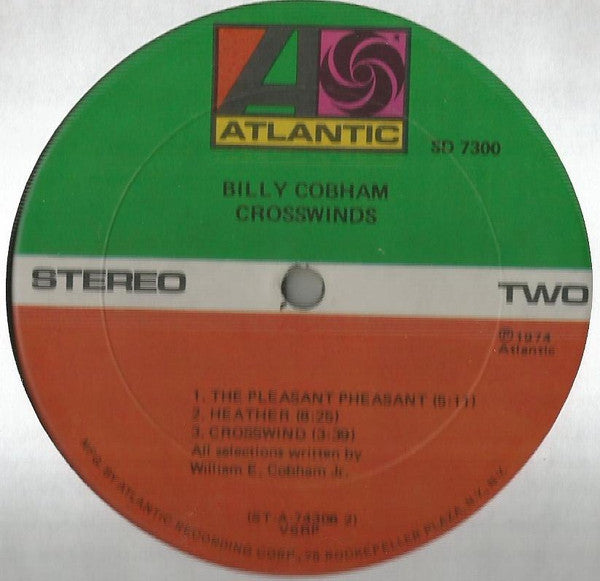 Billy Cobham - Crosswinds - Mint- LP Record 1974 Atlantic USA Original VSRP Sonic Recording Products Press Vinyl - Jazz / Fusion - Shuga Records