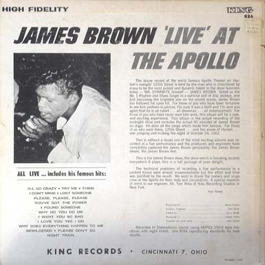 James Brown - James Brown Live At The Apollo - VG LP Record 1963 King USA Original Misprint Vinyl - Rhythm & Blues / Funk / Soul - Shuga Records