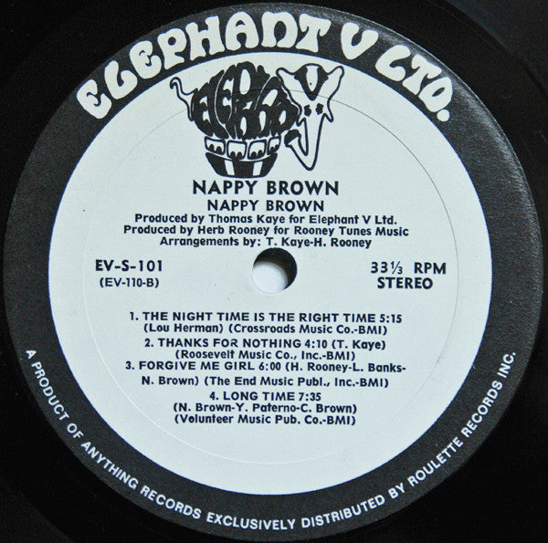 Nappy Brown - Thanks For Nothing - VG+ LP Record (VG cover) 1969 Elephant V Ltd USA Original Vinyl - Electric Blues / Soul - Shuga Records