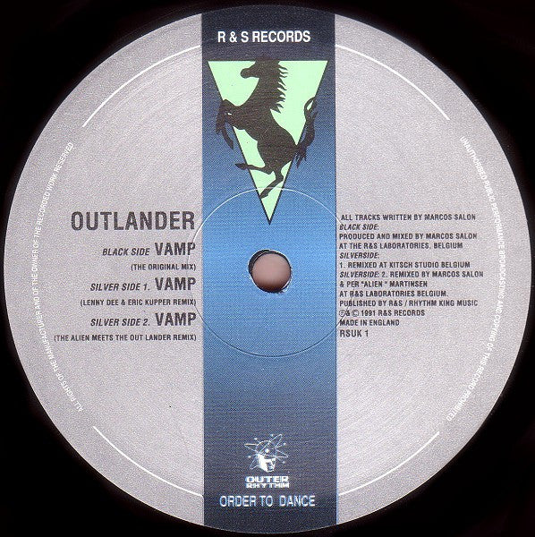 Outlander - Vamp - VG+ 12" Single Record 1991 R & S UK Vinyl - Techno - Shuga Records