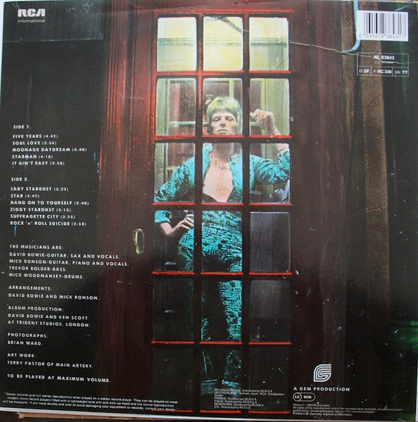 David Bowie - The Rise And Fall Of Ziggy Stardust And The Spiders From Mars (1972) - VG+ LP Record 1985 RCA International Europe Vinyl - Classic Rock / Glam - Shuga Records