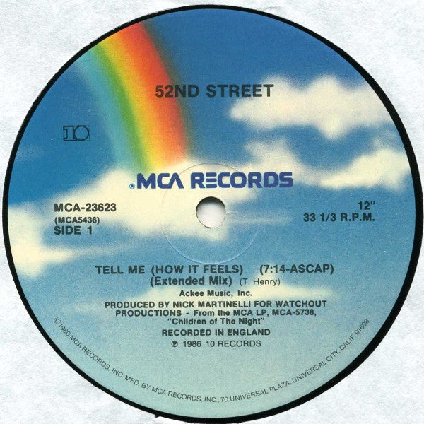 52nd Street - Tell Me (How It Feels) - Mint- 12" Single Record 1986 MCA USA Vinyl - Soul / Funk - Shuga Records