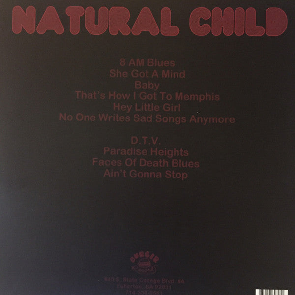Natural Child - For The Love Of The Game - VG+ LP Record 2014 Burger USA Black Vinyl & Insert - Garage Rock / Blues Rock - Shuga Records