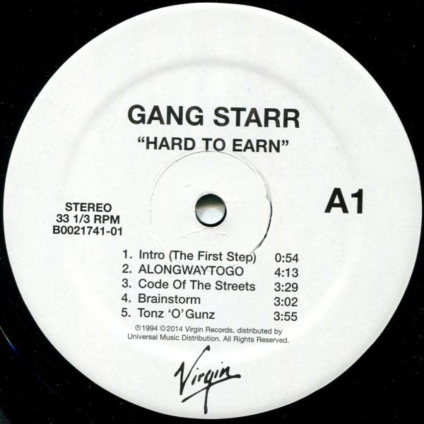 Gang Starr - Hard To Earn (1993) - VG+ 2 LP Record 2014 Virgin USA 180 gram Vinyl - Hip Hop / Conscious - Shuga Records