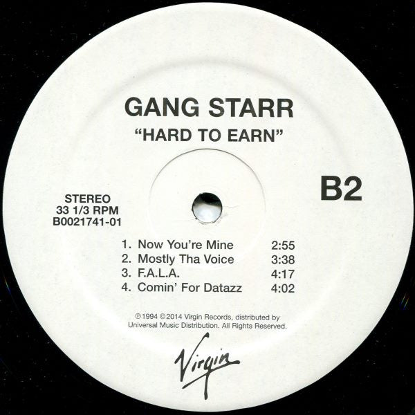 Gang Starr - Hard To Earn (1993) - VG+ 2 LP Record 2014 Virgin USA 180 gram Vinyl - Hip Hop / Conscious - Shuga Records