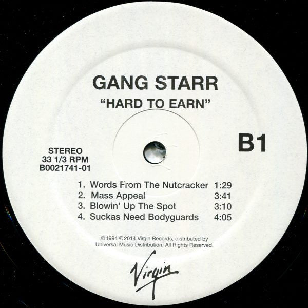 Gang Starr - Hard To Earn (1993) - VG+ 2 LP Record 2014 Virgin USA 180 gram Vinyl - Hip Hop / Conscious - Shuga Records