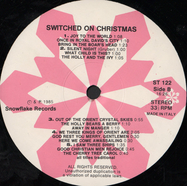 Alan Horsey - Switched-On Christmas - Mint- LP Record 1985 Snowflake Italy Vinyl - Holiday / Disco / MOOG - Shuga Records