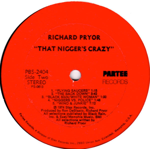 Richard Pryor ‎– That Nigger's Crazy - VG+ LP Record 1974 Partee USA Vinyl - Comedy - Shuga Records