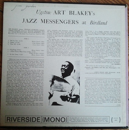 Art Blakey's Jazz Messengers - Ugetsu (1963) - VG+ LP Record 1966 Riverside USA Mono Vinyl - Jazz / Hard Bop - Shuga Records
