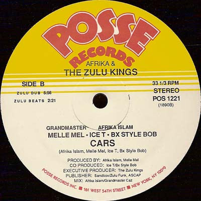 Afrika & The Zulu Kings - Hip Hop / Electro - VG+ 12" Single Record 1987 Posse USA Vinyl - Hip Hop / Electro