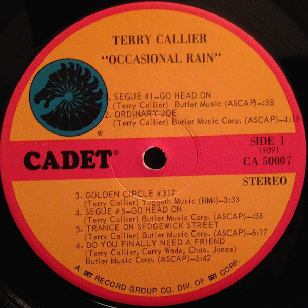 Terry Callier - Occasional Rain - VG+ LP Record 1972 Cadet USA Original Vinyl - RARE Soul / With Minnie Riperton - Shuga Records