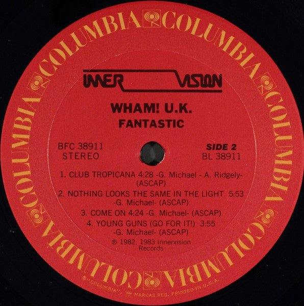 Wham! U.K. - Fantastic - Mint- LP Record 1983 Columbia Innervision USA Promo Vinyl - Synth-pop / Pop Rock - Shuga Records
