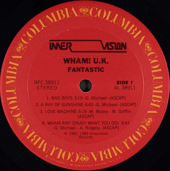 Wham! U.K. - Fantastic - Mint- LP Record 1983 Columbia Innervision USA Promo Vinyl - Synth-pop / Pop Rock - Shuga Records