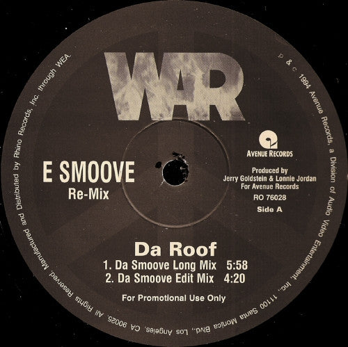 War ‎– Da Roof - Mint- 12" Single Record 1994 USA Vinyl Promo - Funk / R&B / New Jack Swing - Shuga Records