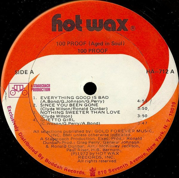 100 Proof Aged In Soul – 100 Proof - VG+ LP Record 1972 Hot Wax USA Vinyl - Detroit Soul / Funk - Shuga Records