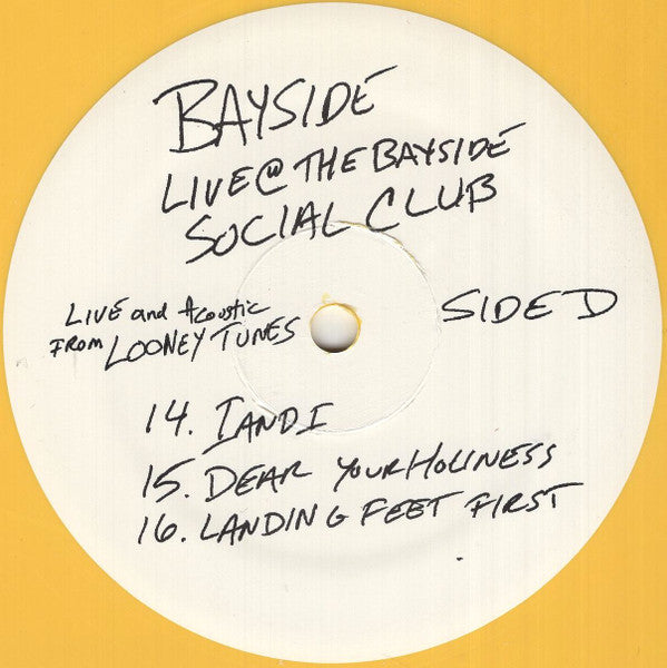 Bayside - Live @ The Bayside Social Club (2008) - Mint- 2 LP Record 2014 Victory USA Yellow Vinyl & Download - Pop Punk / Rock & Roll - Shuga Records