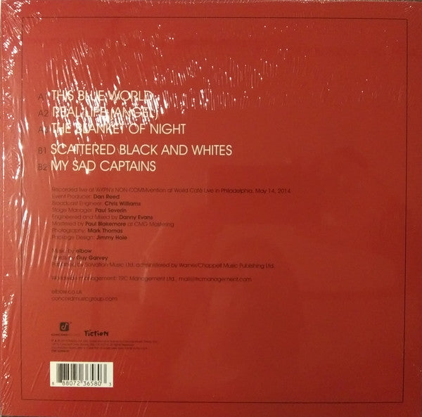 Elbow - World Café Live EP - Mint- 10" LP Record 2014 Concord USA Vinyl - Indie Rock / Art Rock - Shuga Records