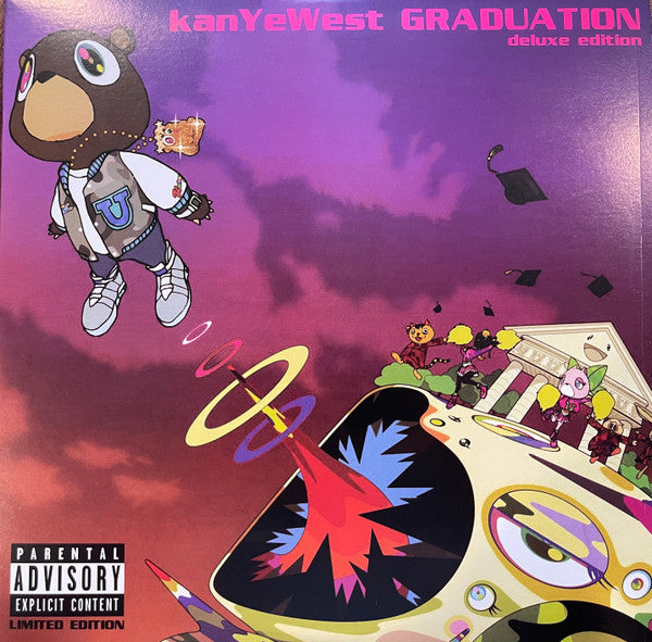 Kanye West - Graduation (2007) - VG+ (VG- Cover) 2 LP Record 2013 Getting Out Our Dreams Unofficial Lime Green & Gold Mustard Colored Vinyl - Hip Hop / Pop Rap - Shuga Records