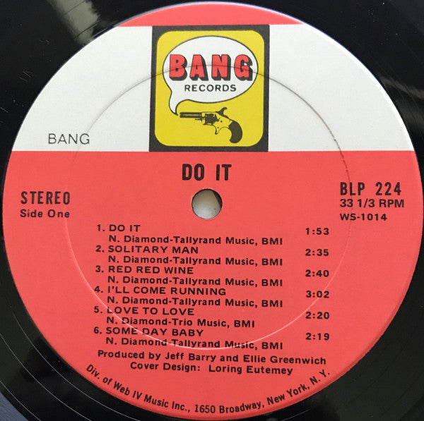 Neil Diamond - Do It! - VG+ LP Record 1971 Bang USA Stereo Original Vinyl - Pop Rock / Soft Rock - Shuga Records