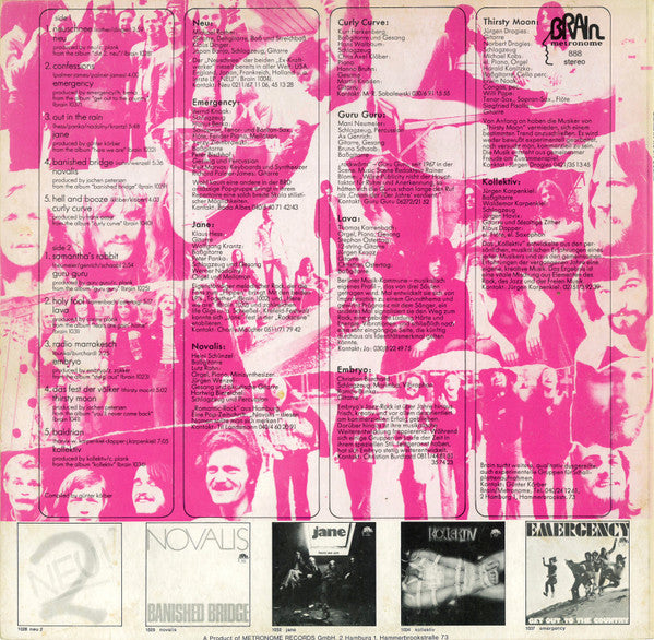 Various - German Rock Scene - VG+ LP Record 1973 Brain Germany Vinyl - Krautrock / Prog Rock - Shuga Records