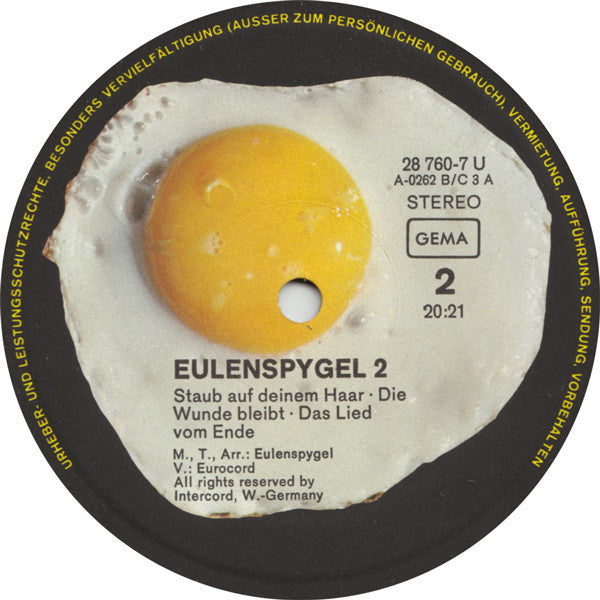 Eulenspygel – 2 - VG+ LP Record 1971 Spiegelei Germany Vinyl - Prog Rock / Krautrock
